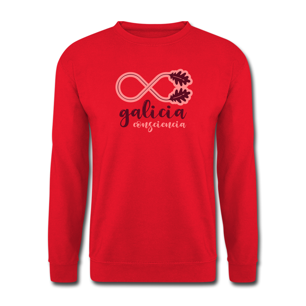 Sudadera (Unisex) - Conciencia Galicia Burgundy&Pink - red