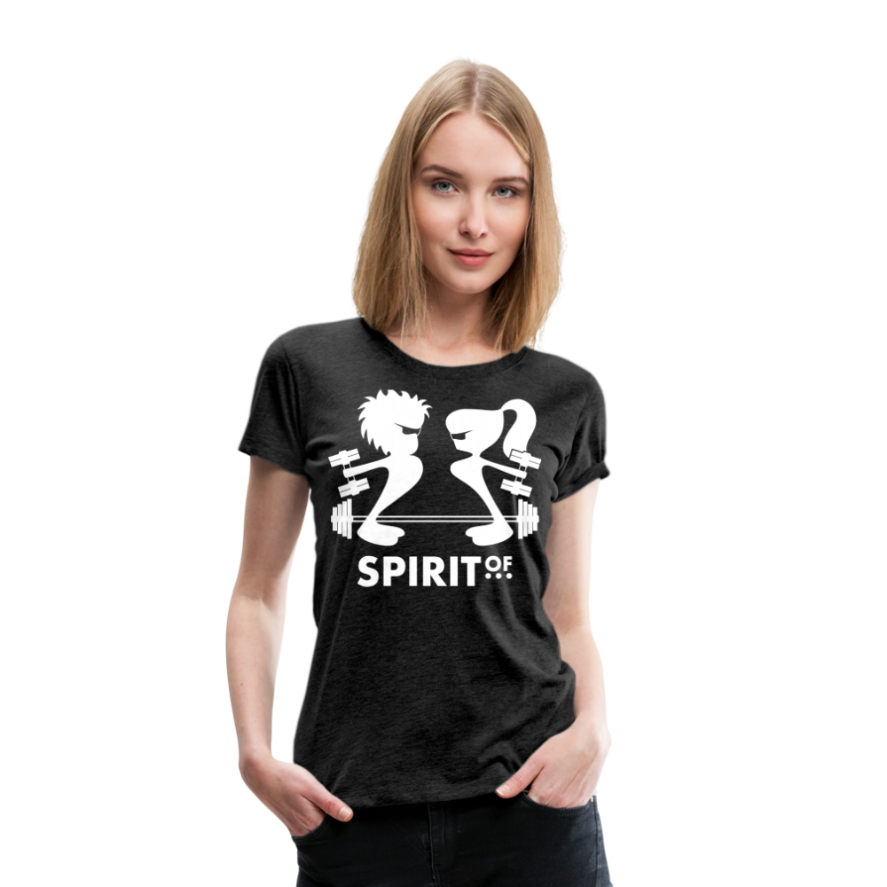 Camiseta Básica 150 Antracita (Mujer) - Spiritof Gym White Shapes - charcoal grey