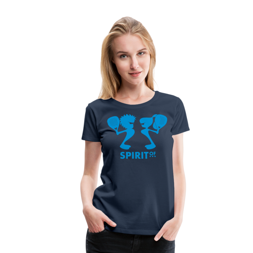 Camiseta Básica 150 Azul Marino (Mujer) - Spiritof Pádel LightBlue Shapes - navy