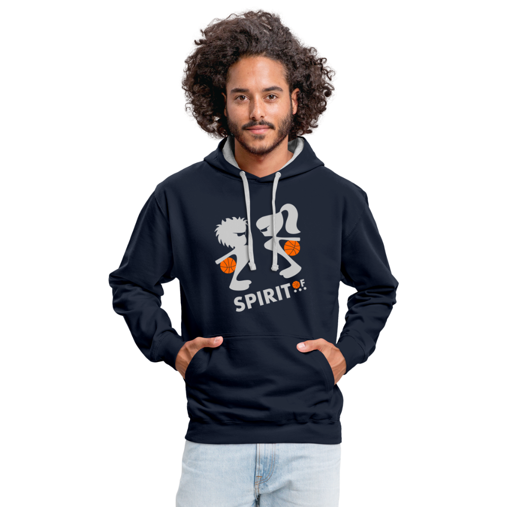 Sudadera con capucha en contraste - navy/heather grey