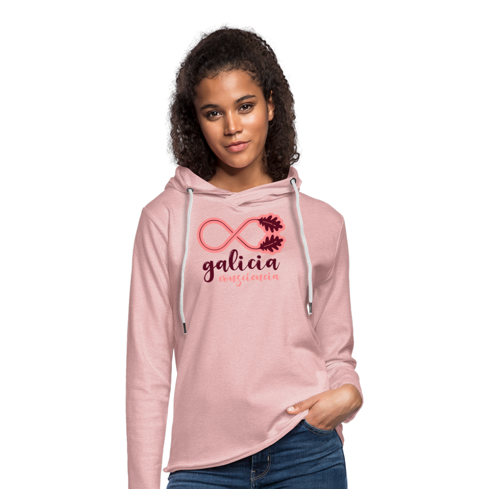 Sudadera Ligera Rosa Crema Jaspeado con capucha (Mujer) - Consciencia Galicia BurgundyRed&Pink - cream heather pink