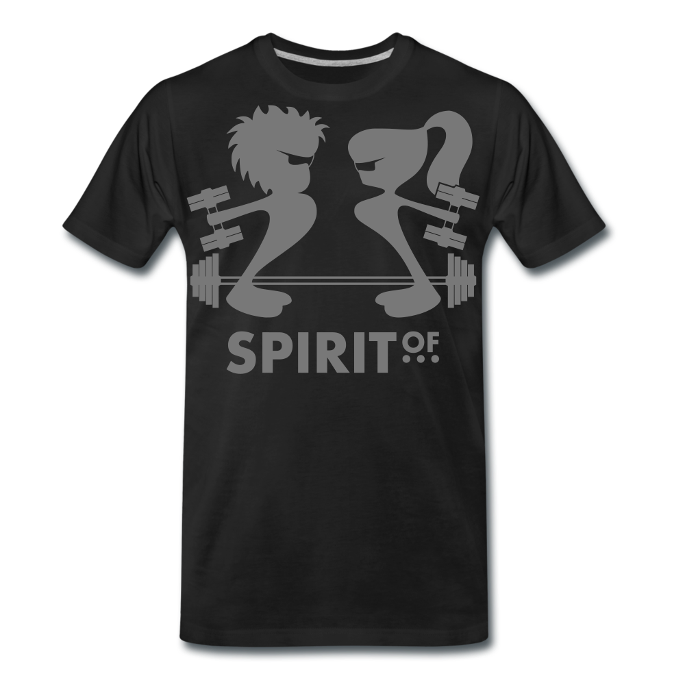 Camiseta Premium 150 Negra (Hombre) - Spiritof Gym Grey Shapes - black