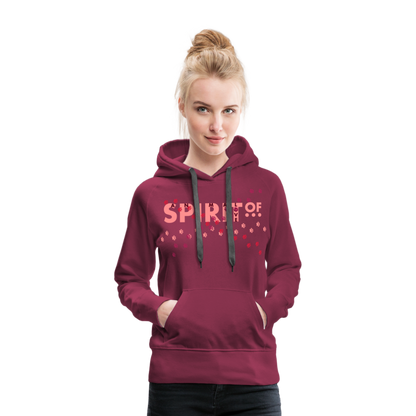 Sudadera Rojo Burdeos con capucha (Mujer) - Spiritof AnimaLove Pink&BurgundyRed (FootPrints) - bordeaux