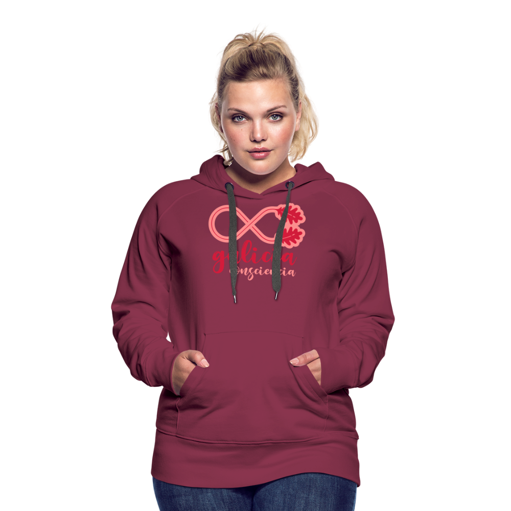 Sudadera Rojo Burdeos con capucha (Mujer) - Consciencia Galicia Red&Pink - bordeaux